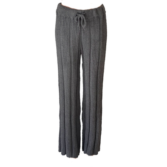 Solid Ribbed Blanket Knit Pants in Gray - Picture 1 of 5